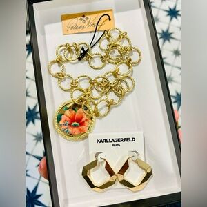 NWT jewelry bundle: Patricia Nash necklace & KL earrings